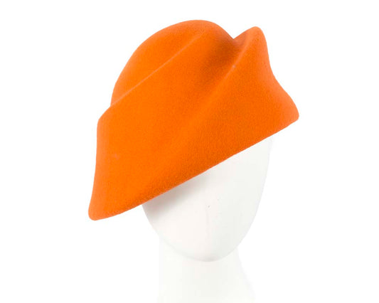 Unique orange ladies winter felt fashion hat-0