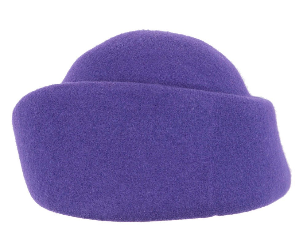 Unique purple ladies winter felt fashion hat-5
