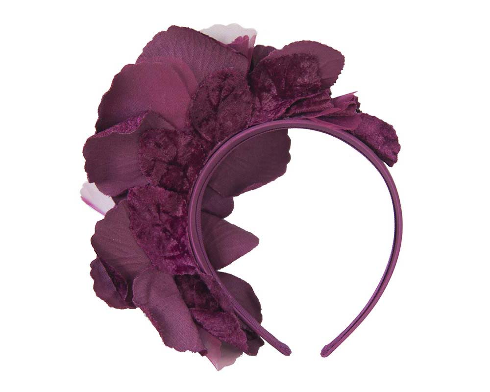 Wine Flower Fascinator Headband-3