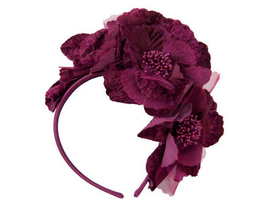 Wine Flower Fascinator Headband-1
