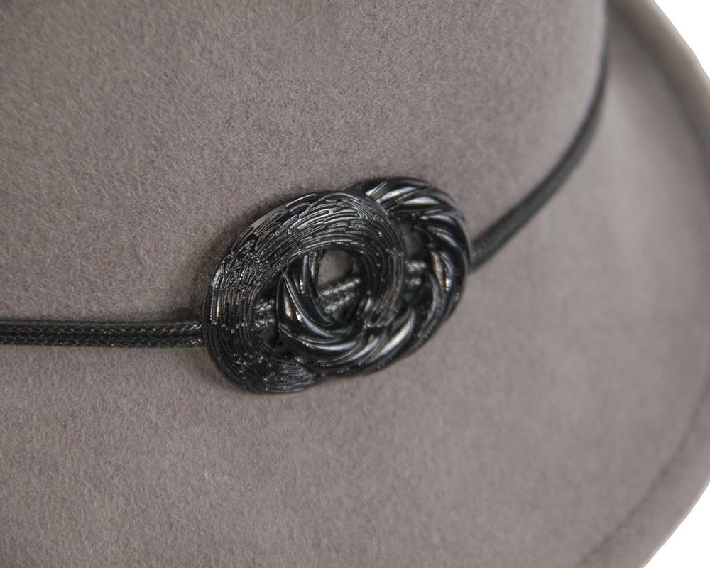 Grey ladies fashion felt trilby hat by Max Alexander-5