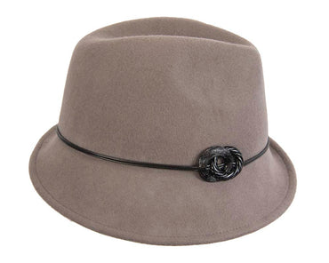 Grey ladies fashion felt trilby hat by Max Alexander-1