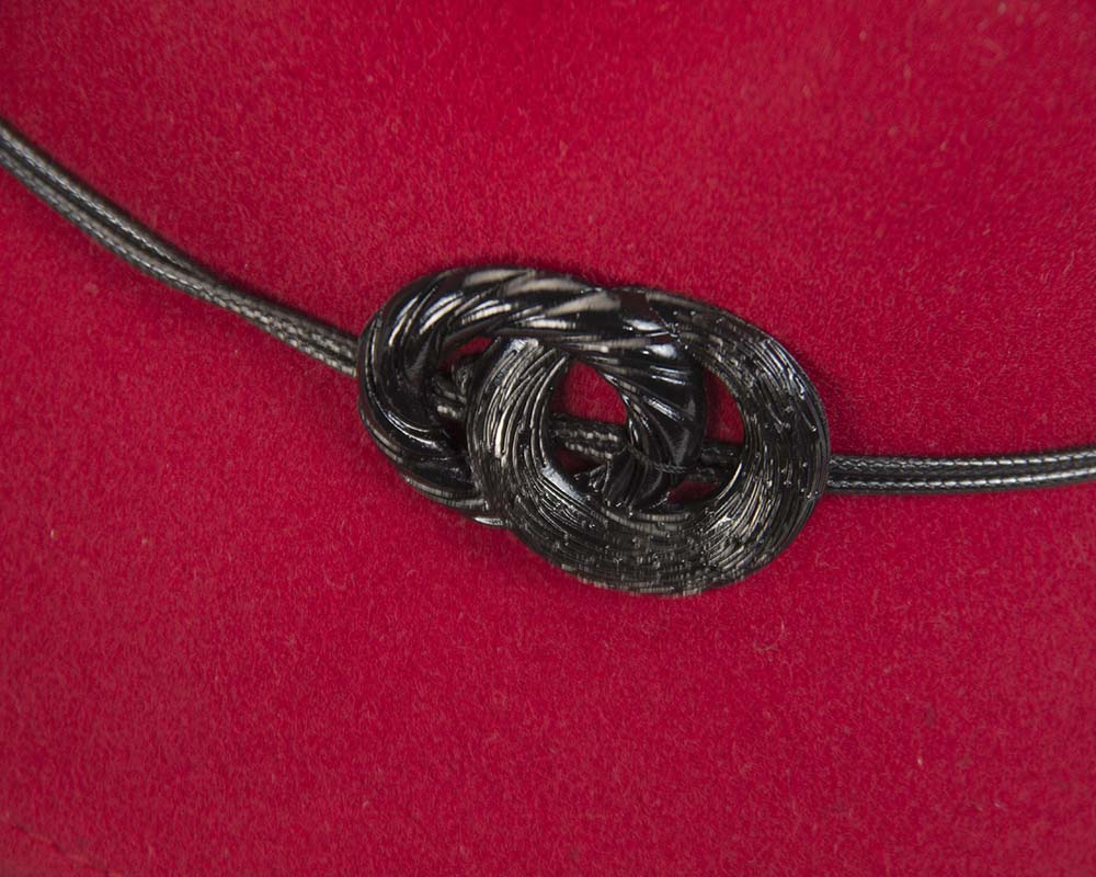 Red ladies fashion felt trilby hat by Max Alexander