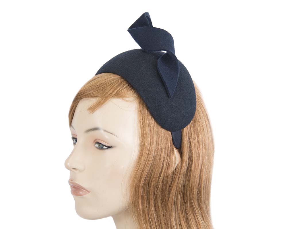 Wide navy designers headband by Max Alexander