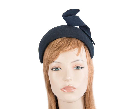 Wide navy designers headband by Max Alexander