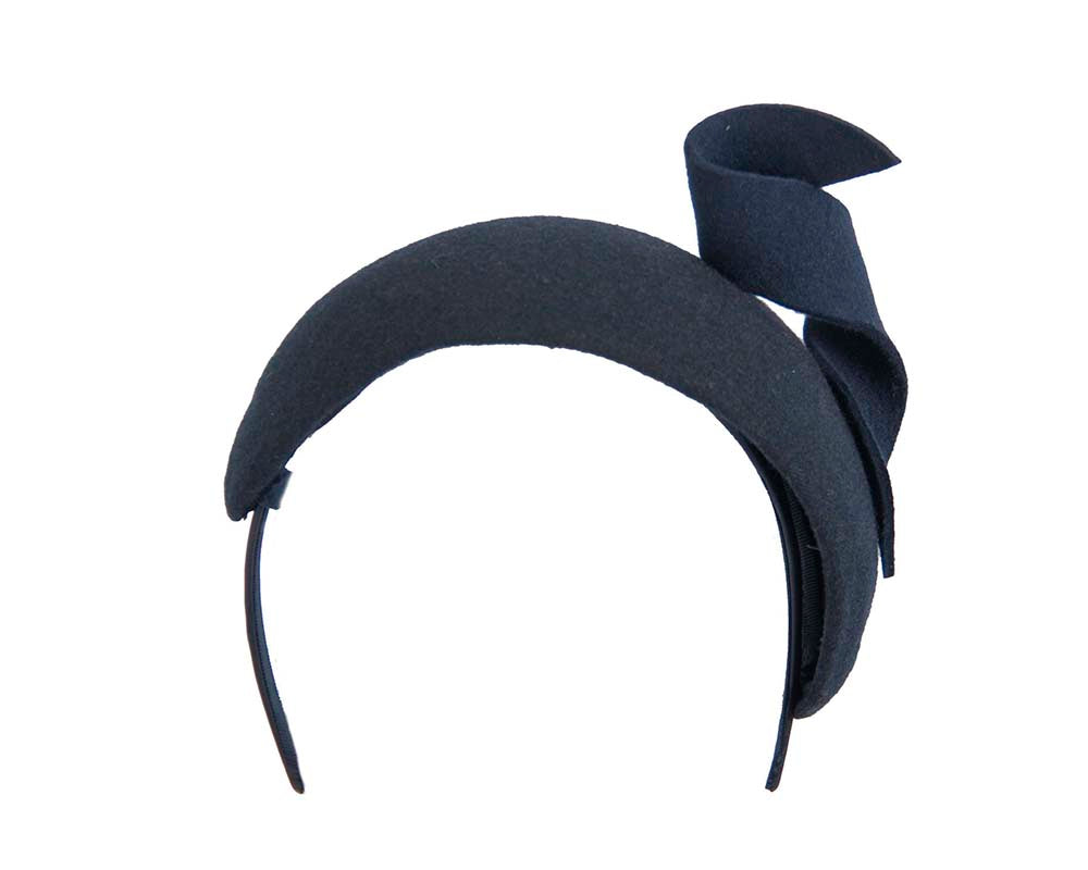 Wide navy designers headband by Max Alexander