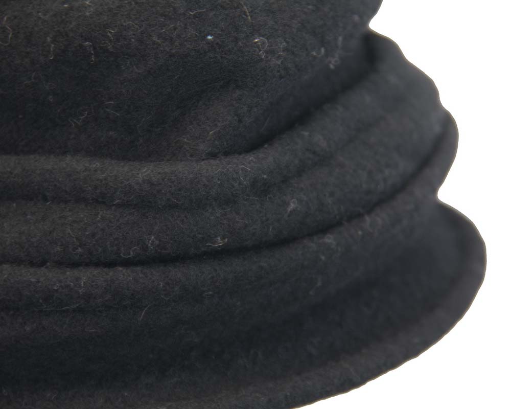 Warm black winter bucket hat by Max Alexander-2