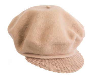 Warm beige winter newsboy cap by Max Alexander