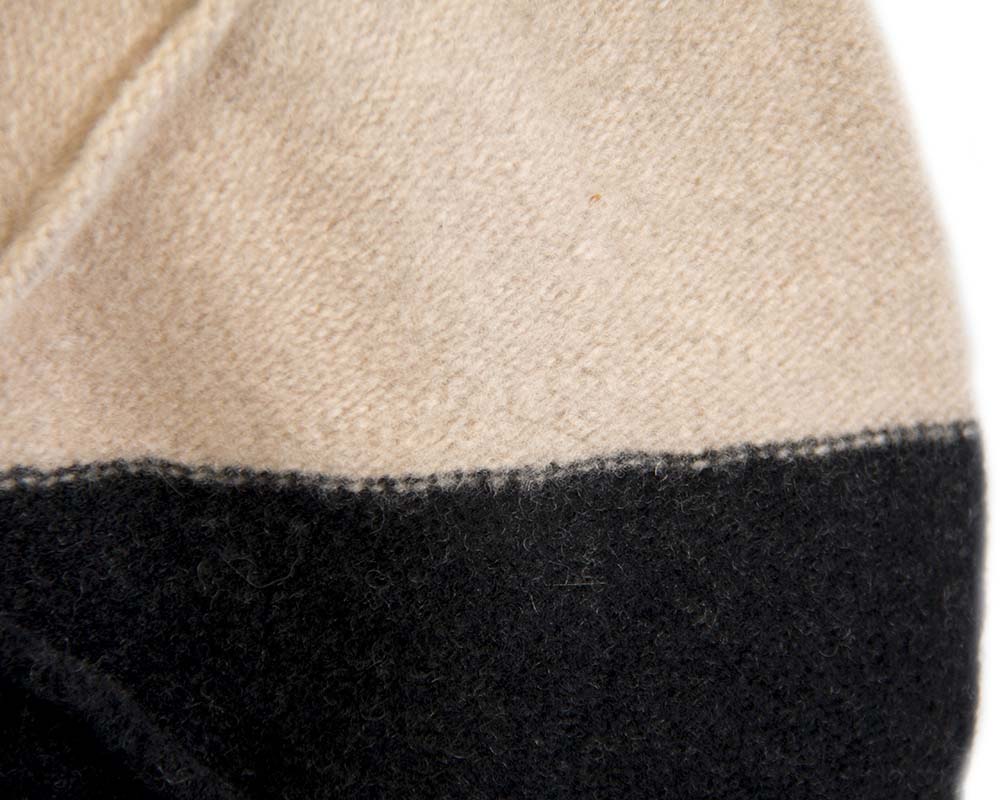 Beige & black winter french beret by Max Alexander-3