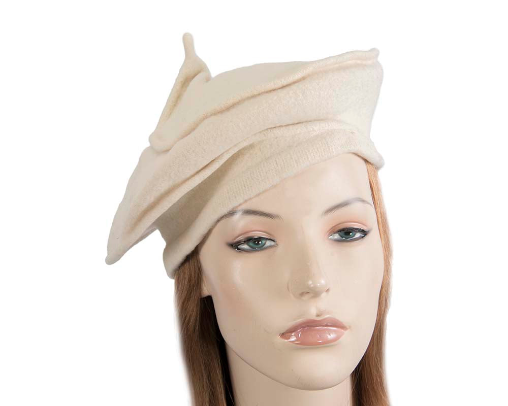 Stylish cream winter french beret by Max Alexander