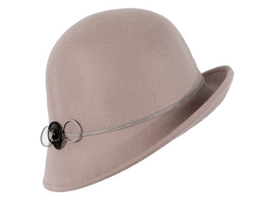 Grey felt cloche hat by Max Alexander