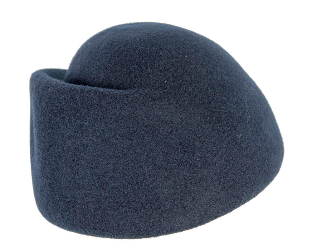 Designers navy felt ladies winter hat