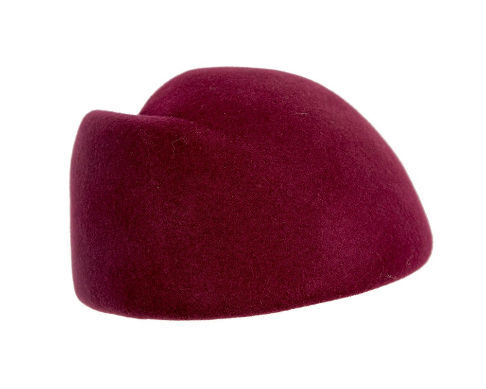 Designers burgundy wine felt ladies winter hat