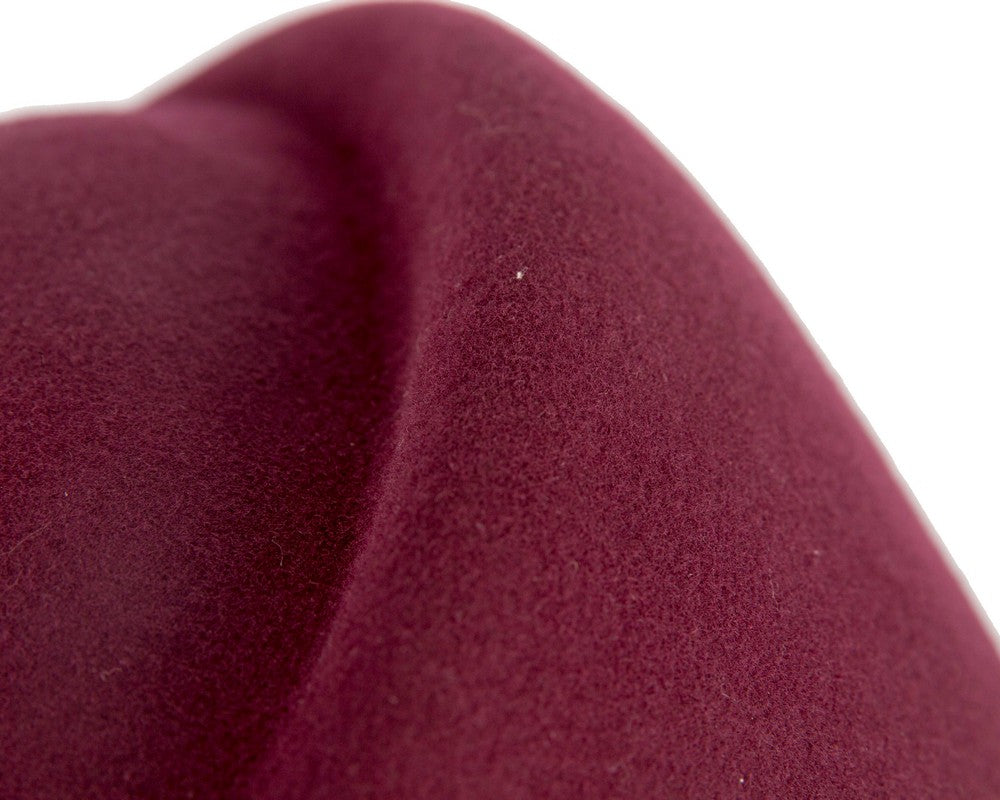 Designers burgundy wine felt ladies winter hat
