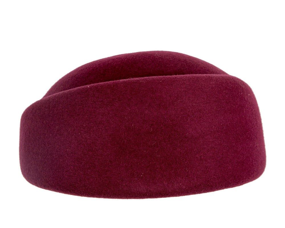 Designers burgundy wine felt ladies winter hat