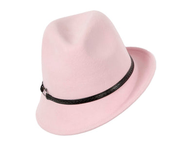 Pink felt trilby hat by Max Alexander