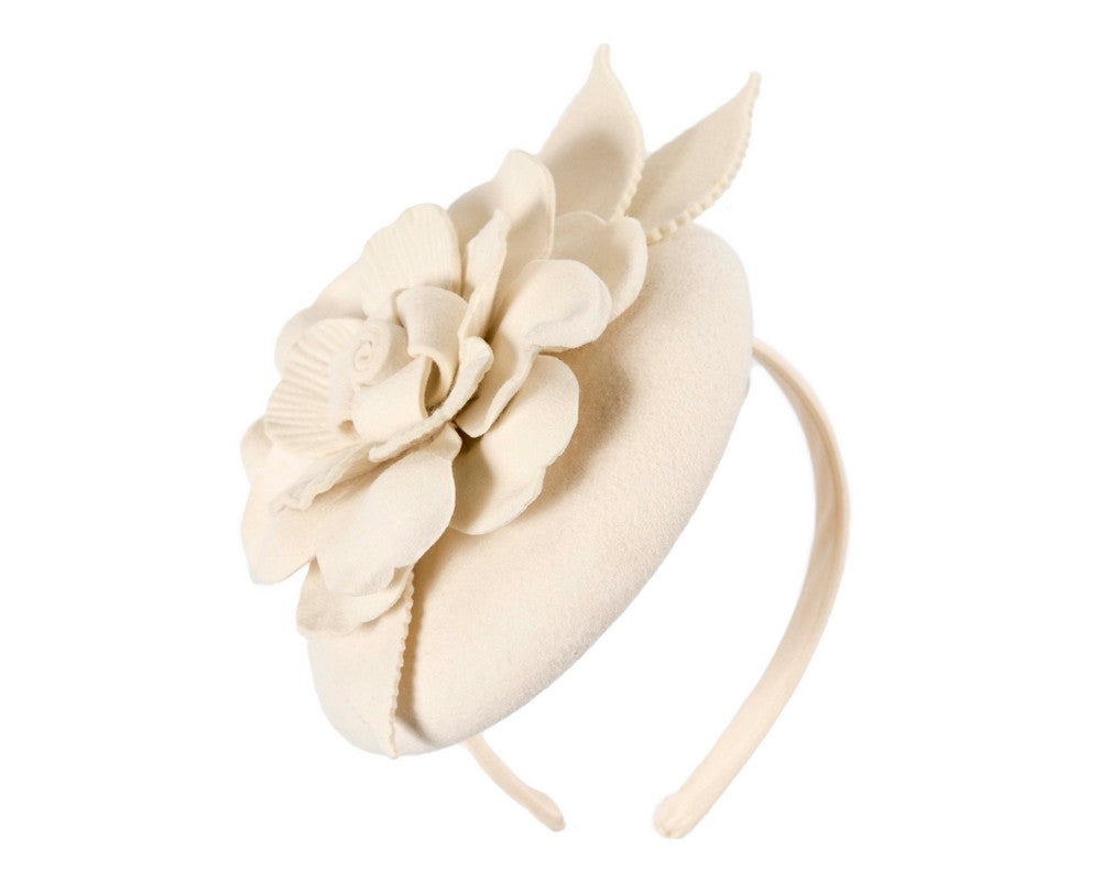 Cream winter pillbox fascinator by Max Alexander-1