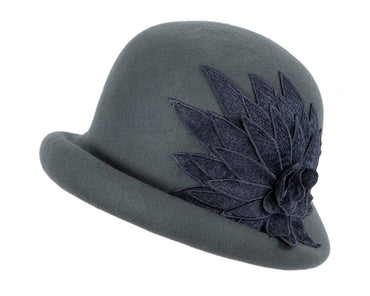 Blue grey winter fashion hat by Max Alexander