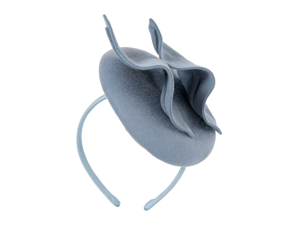 Light blue felt fascinator by Max Alexander