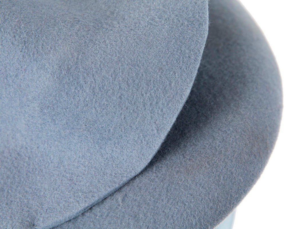 Light blue felt fascinator by Max Alexander