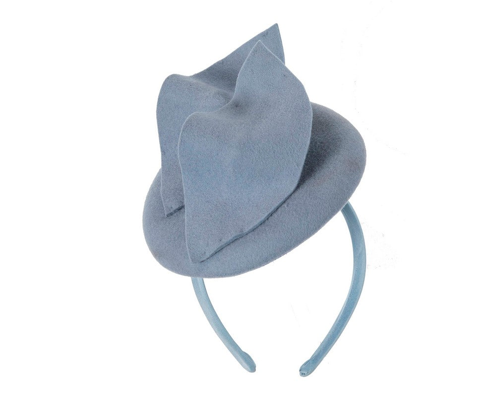 Light blue felt fascinator by Max Alexander