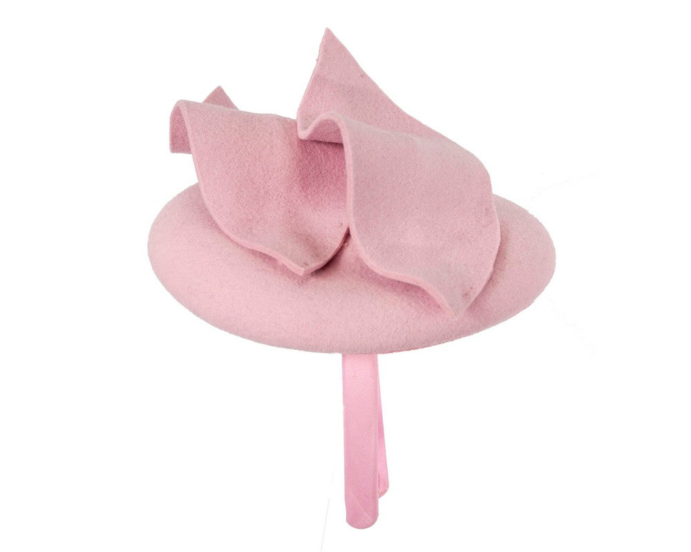 Pink felt fascinator by Max Alexander