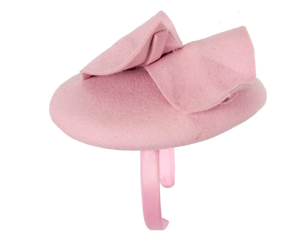 Pink felt fascinator by Max Alexander