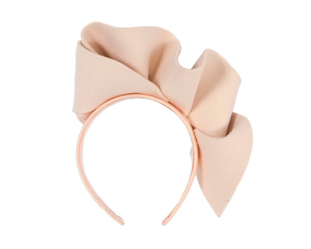 Nude felt winter racing fascinator by Max Alexander