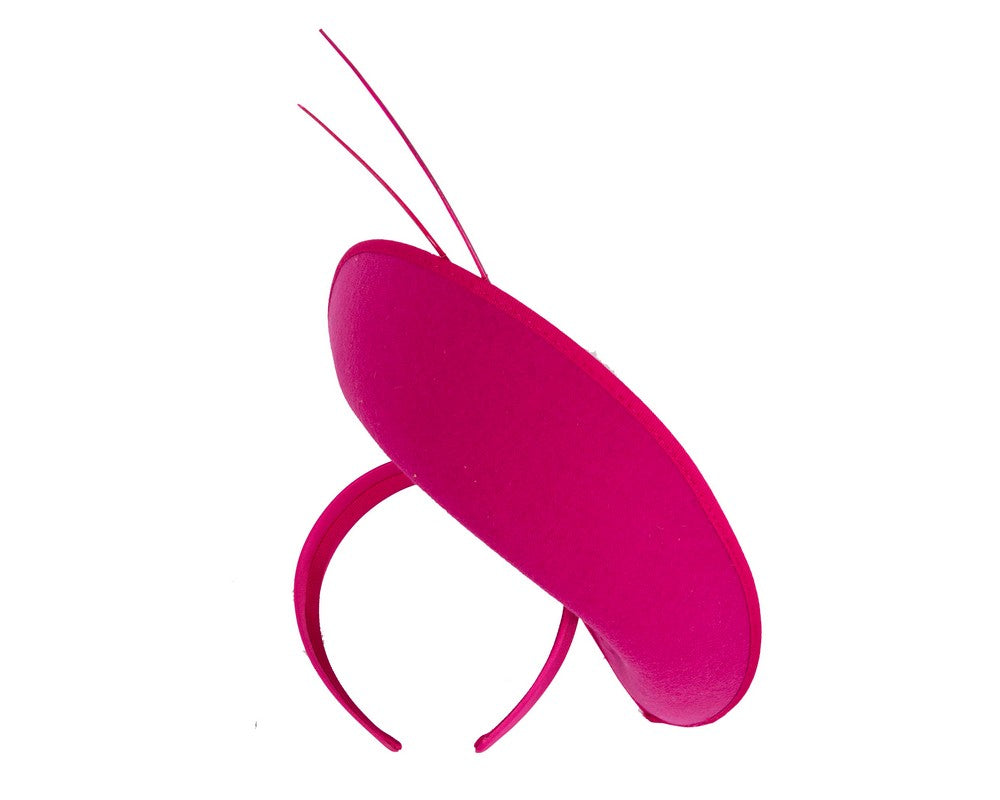 Large fuchsia winter fascinator by Max Alexander