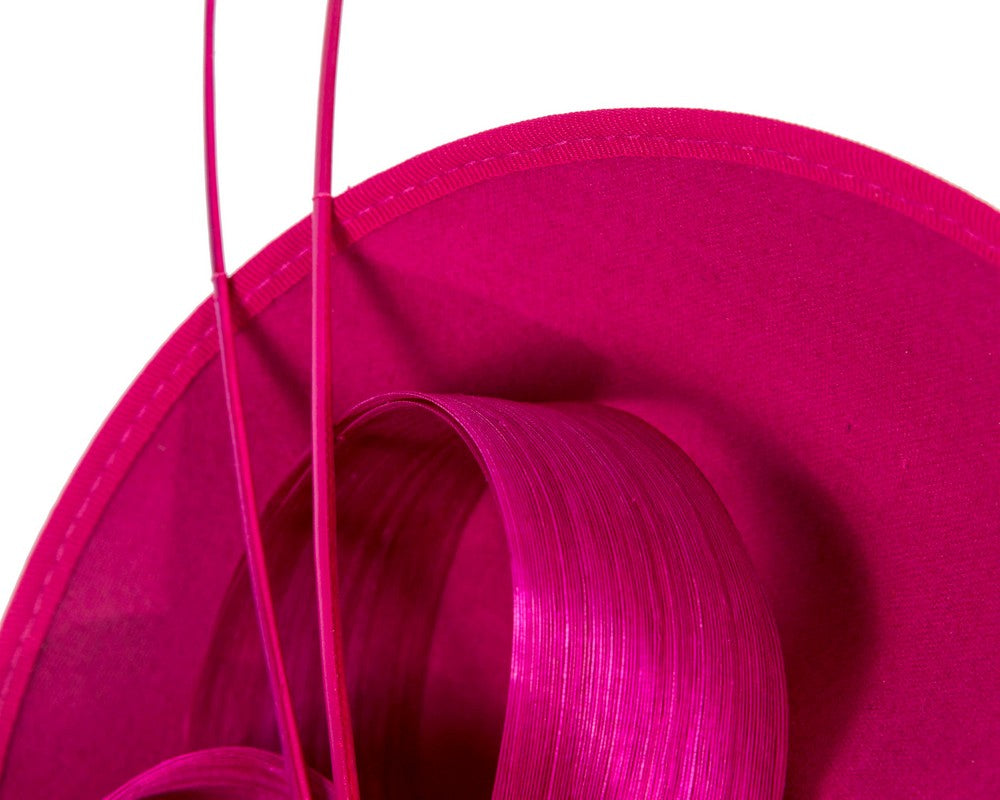 Large fuchsia winter fascinator by Max Alexander
