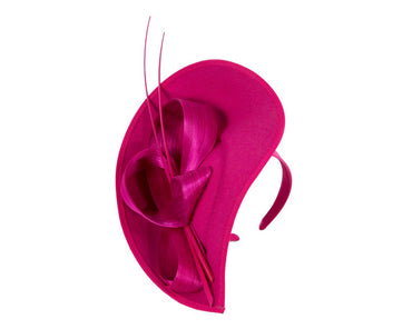 Large fuchsia winter fascinator by Max Alexander