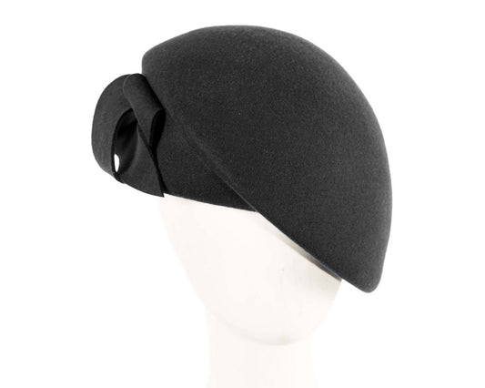 Black felt beret hat by Max Alexander-0