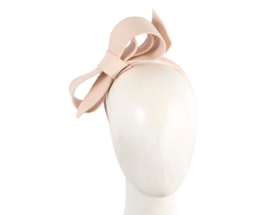 Nude felt bow fascinator by Max Alexander