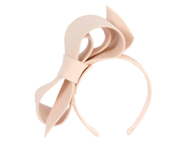 Nude felt bow fascinator by Max Alexander