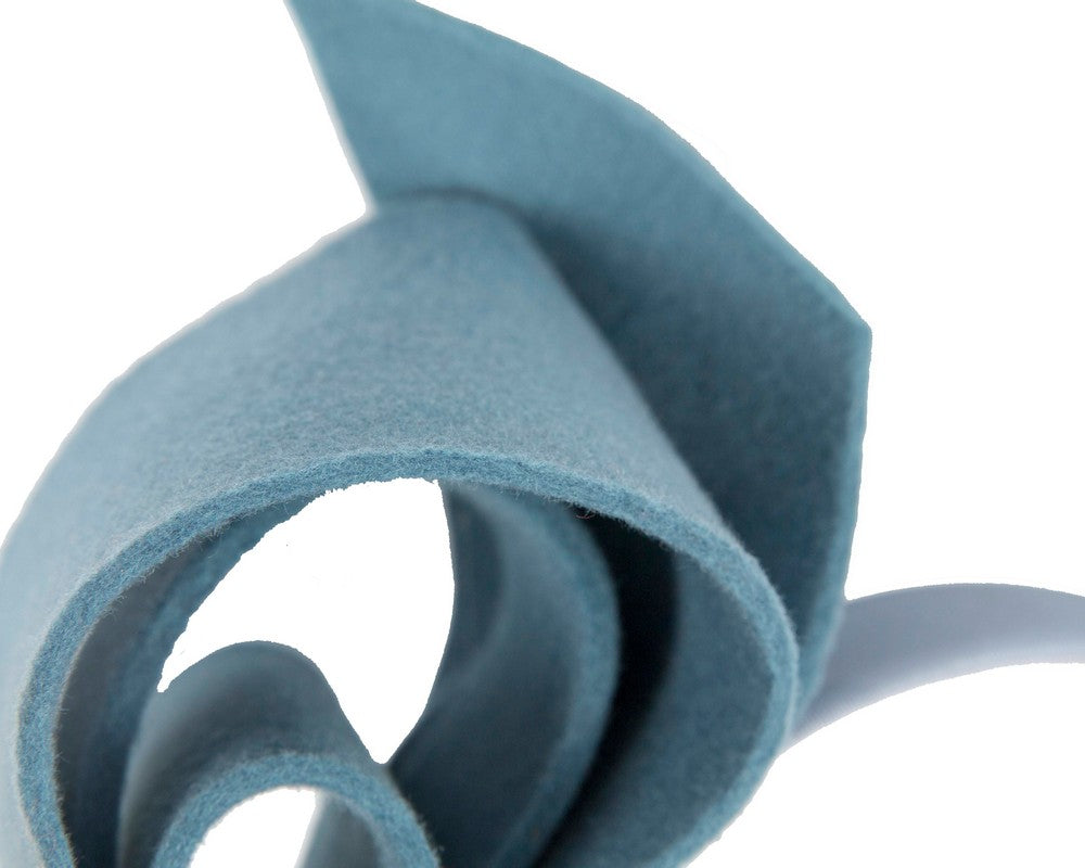 Petrol blue felt bow fascinator by Max Alexander