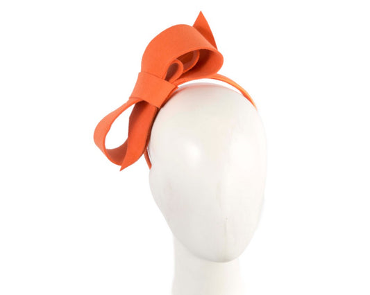 Orange felt bow fascinator by Max Alexander-0