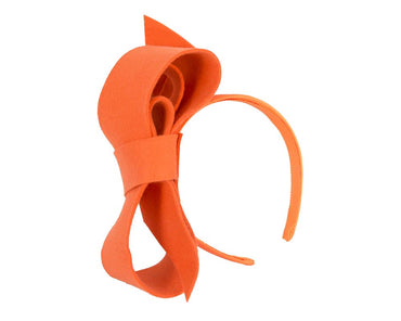 Orange felt bow fascinator by Max Alexander-1