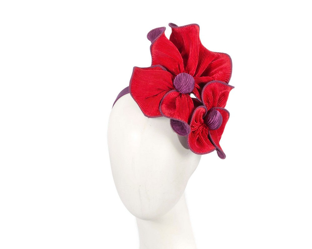 Red & purple racing fascinator by Max Alexander-0