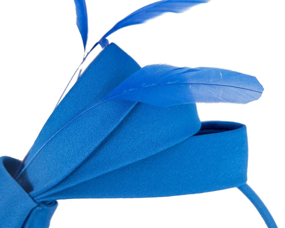 Royal blue bow racing fascinator by Max Alexander