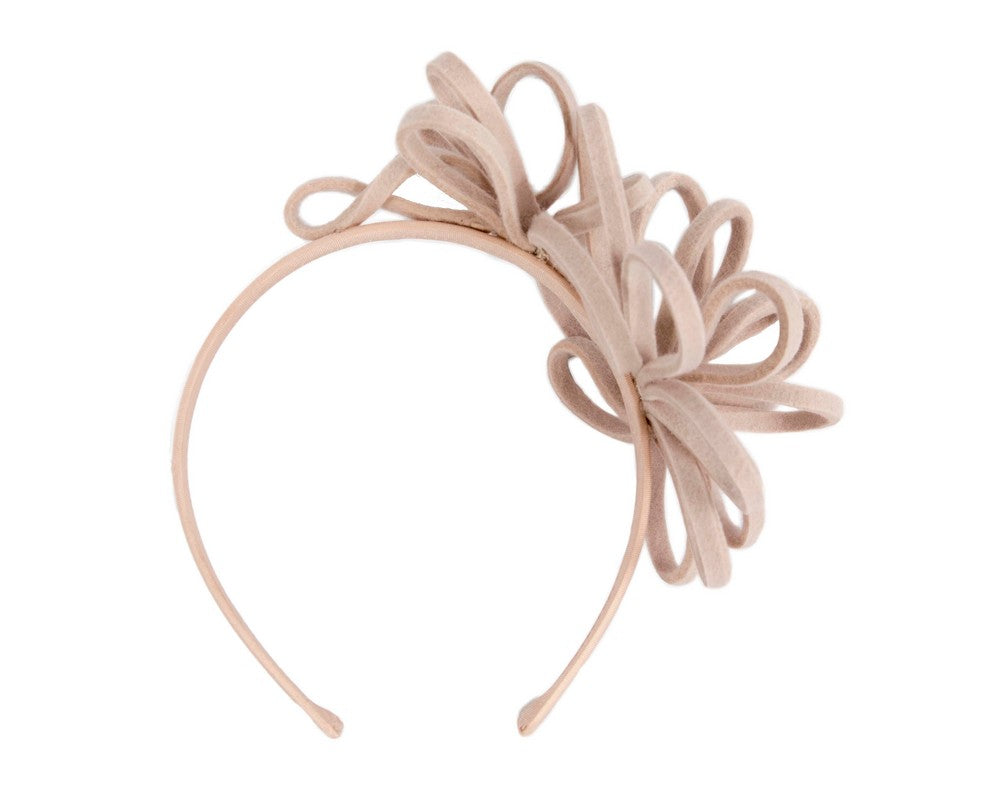 Sand felt winter fascinator by Max Alexander