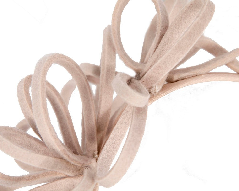 Sand felt winter fascinator by Max Alexander