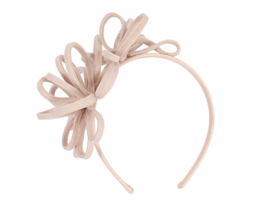 Sand felt winter fascinator by Max Alexander