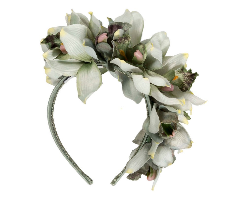 Hand made exclusive green fascinator headband-3