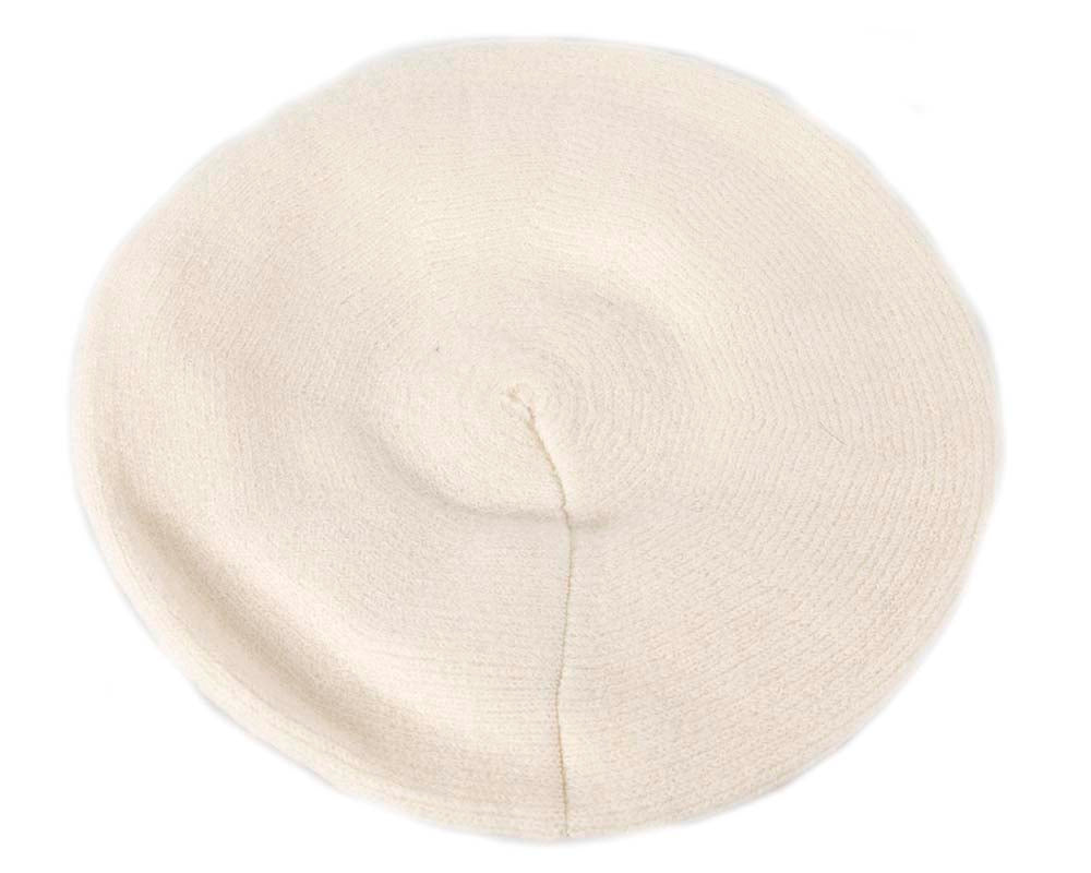 European made woven cream beret