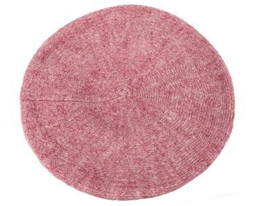 European made woven dusty pink beret
