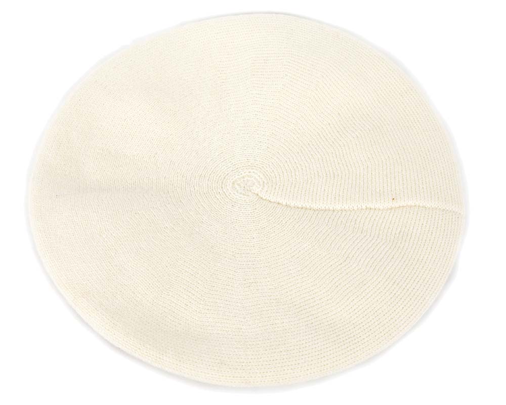 Warm woven cream beret by Max Alexander-3