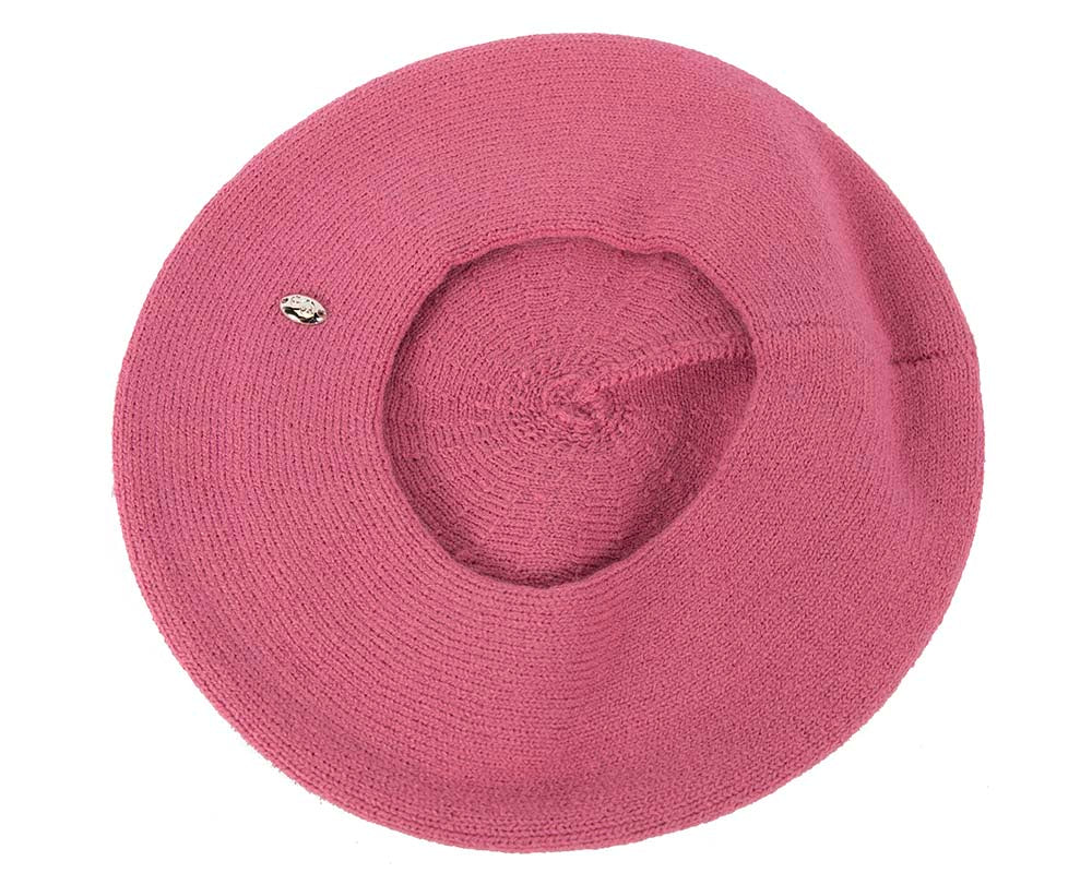 Classic woven fuchsia beret by Max Alexander