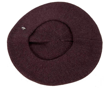 Classic woven burgundy wine beret by Max Alexander