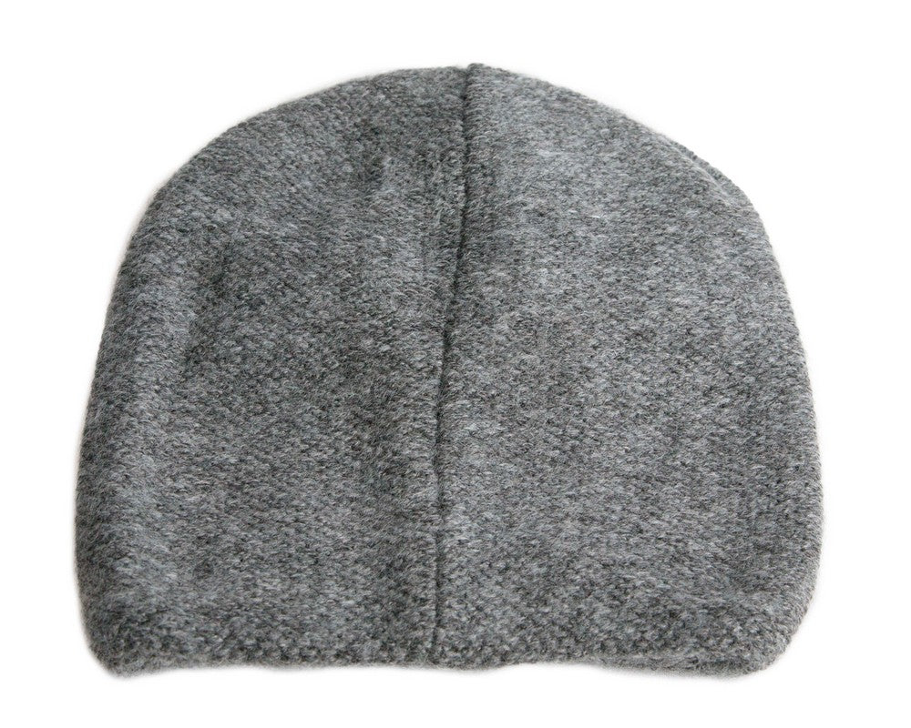 Warm European made woven dark grey beanie-3