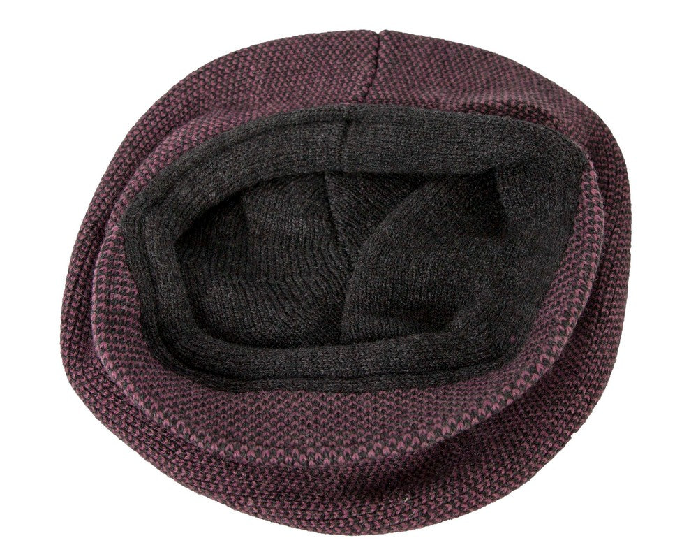 Warm burgundy wool winter fashion beret by Max Alexander